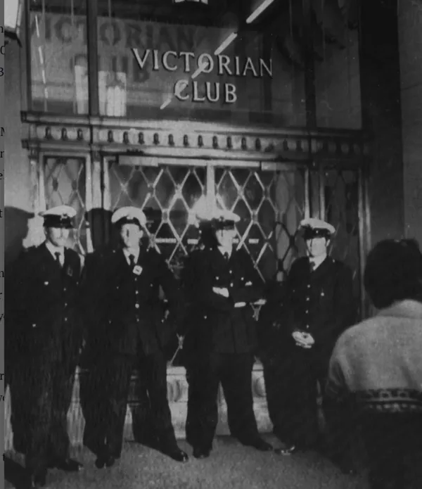 Victoria Club entrance - The Age on April 22, 1976 — Great Bookie Robbery, Melbourne 1976 crime gangs